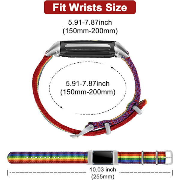 Vävda band som är kompatibla med Fitbit Charge 5, Fapic Quick Dry Watch