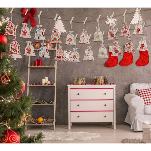 Adventskalender, Juteposer for å fylle adventskalender, Jutepose
