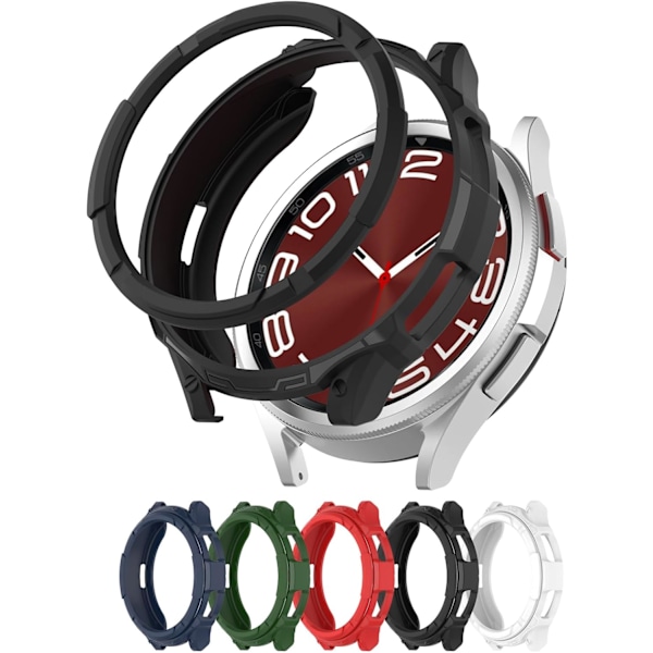 Kompatibel med Galaxy Watch 6 Classic 47mm Beskyttelsesdeksel, TPU Bezel Ring Beskyttelsesdeksel Kompatibel med Galaxy Watch 6 Classic