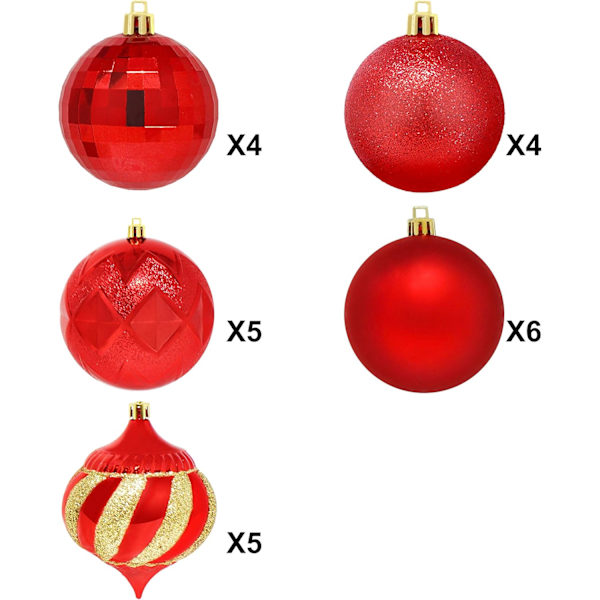 24 st 3,15'' julgranskulor, krossäkra julgranskulor