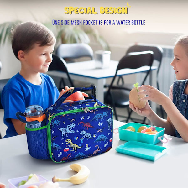 Dinosaurie Lunch Bag - Dinosaur Fossils Isolerad Lunchbox för pojkar