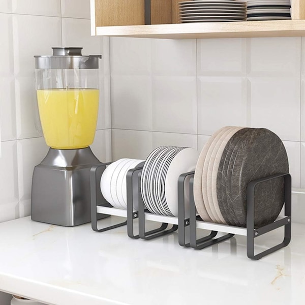 Tallrikshållare Disk Organizer Rack. Metall halkfri stativ display skål