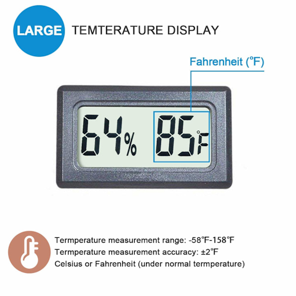 4-pak Mini Digital Termometer Hygrometer Måler Måler