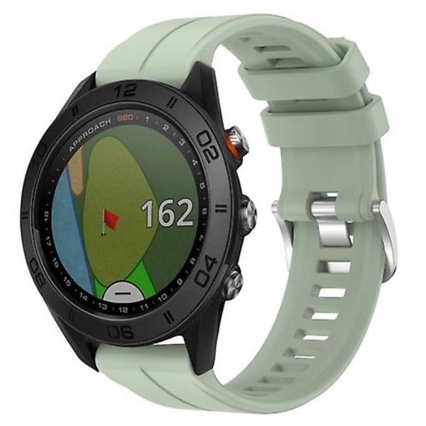 För Garmin Approach S60 22mm enfärgat silikonarmband MTT Light Green