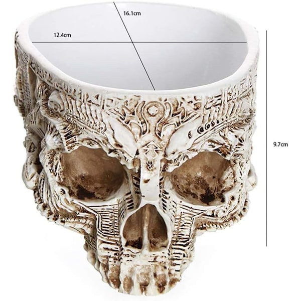 Halloween-skalleaskebeger for morsomme spøkelsesrøykergaver, sigarer, sigaretter, askebeger Retro Skull Askebeger, gotiske hjemmedekorgaver  Små  Små