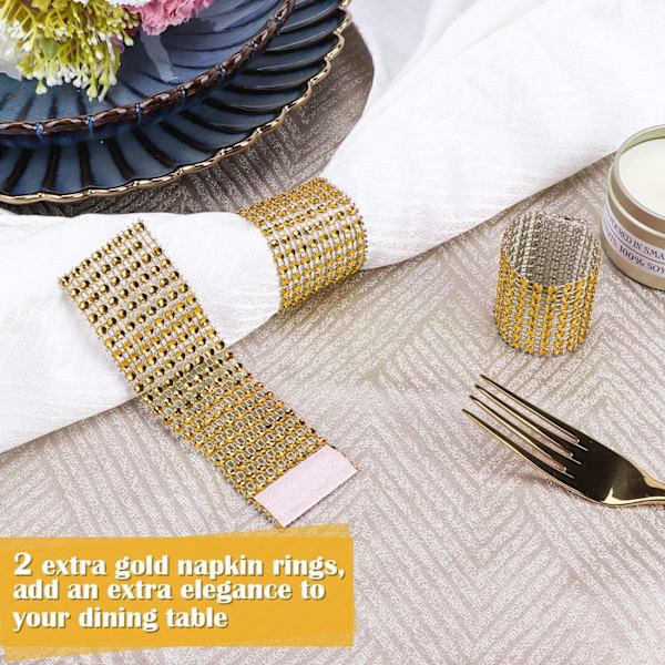 12 stk gull metall serviettringer