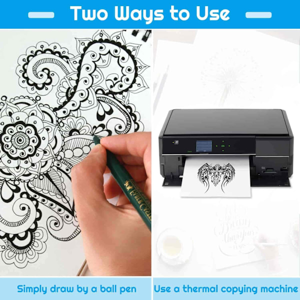 Tatueringsöverföringspapper - 20 ark stencilpapper i A4-format