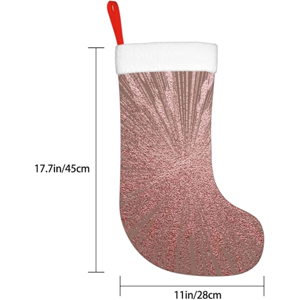 Rosaguld Pink Julepynt Strømper - Holdbare, Farverige Og Sjove Festlige Dekorationer - Jule Strømpe Pejs Ornamenter Jule Socke Gi