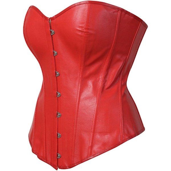 Kvinners Punk Rock Kunstlær Korsett Retro Goth Midje Cincher Basque Bustier