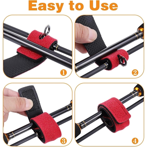Fiske Stang Belter (8PCS) - Elastiske Magiske Agnsremmer for Fiskestenger og Utstyr