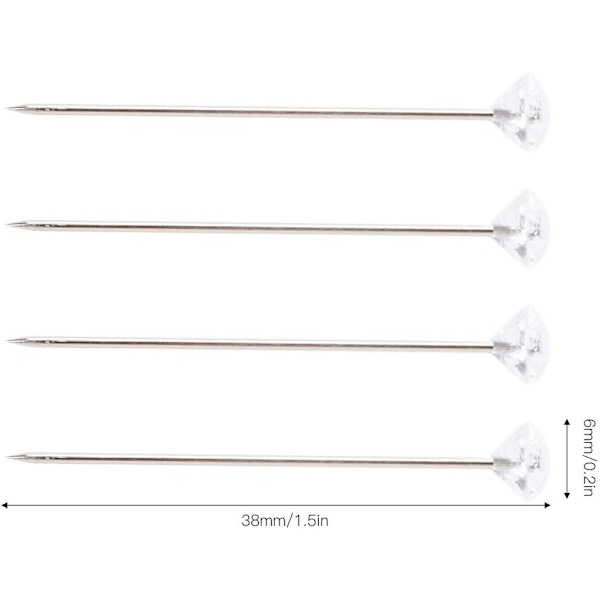Crystal Head Nåle Lige Pins - Bryllup Blomster Dekorationer (200PCS)