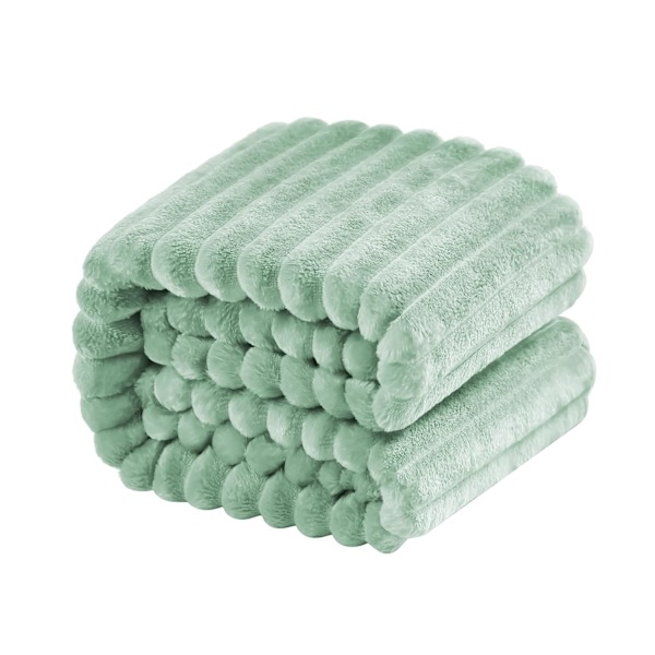 Barnfilt, fluffig varm och lätt reversibel randig