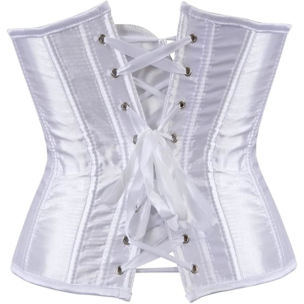 Kvinder Satin Korsetter Top Lace Up Boned Overbust Korset Bustier Lingerie Body
