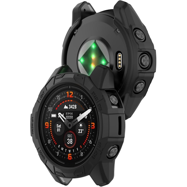 Etui Kompatibelt med Garmin Quatix 7 Pro, Blødt Anti Drop PC Udskiftning Beskyttelses Etuier Ur Tilbehør (Sort) Sort