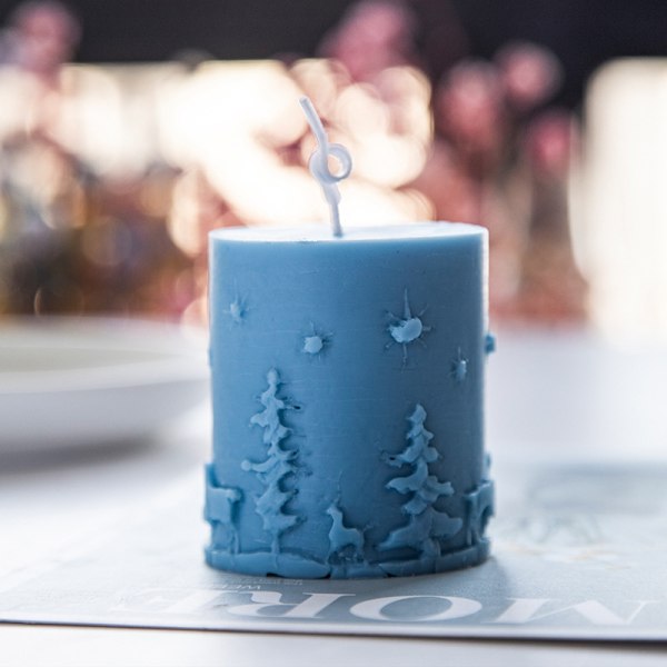 Jullim gips DIY håndlavet serie søjleformet aromaterapi lettelseslysform