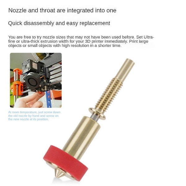 1 stk Messing Titanium Dyses Heatbreak Messing Titanium Dyses til Hotend Extruder 0,8 mm