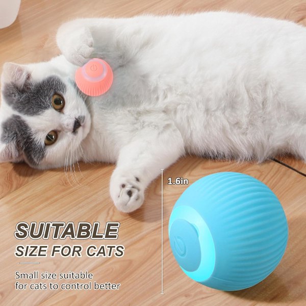 Intelligent Interaktiv Katteleke Ball med LED-lys, Katteleker, Automatisk Bevegelig Rulleball for Innekatter, Automatisk Katteleke