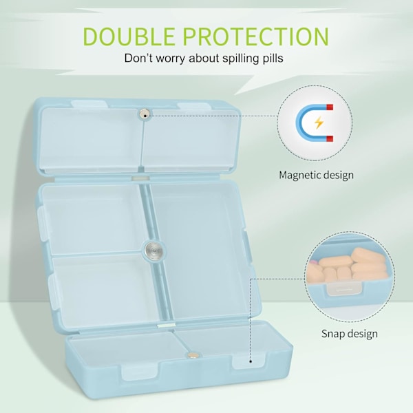 2 stk. Daily Pill Organizer, 7 rum Portable Pill