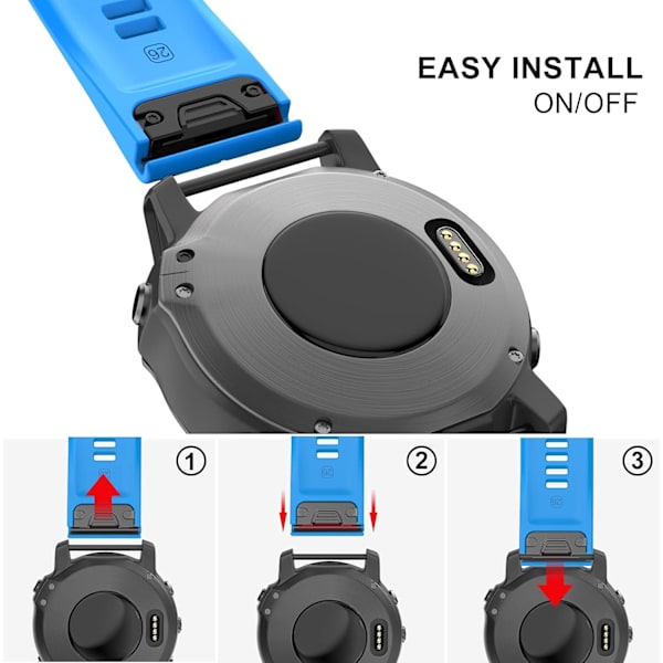 OVERSTEP Silikonarmband för Garmin Fenix-serien (26 mm)
