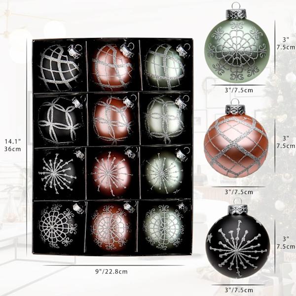 2,95\" Julgranskulor Bollar 12 st Julgransprydnad Set