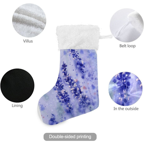 Julklapp, personliga julklappsstrumpor 2-pack Lila Lavendel Tie Dye 45,7 cm Julstrumpor Hängande Ornament Kamin för träddekor