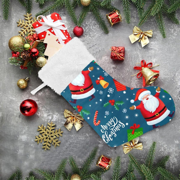 Jule-Strømpe, Personlige Jule-Strømper 2-pakning Julemanden Danser Glad 45,7 cm Jule-Strømper Hængende Ornament Pejs til Træ