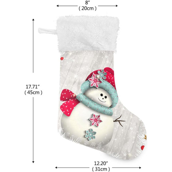 Julklapp, Personliga Julklappsstrumpor 2-pack Jul Snögubbe Snöflinga Vit 18 tum Julstrumpor Hängande Ornament Ka
