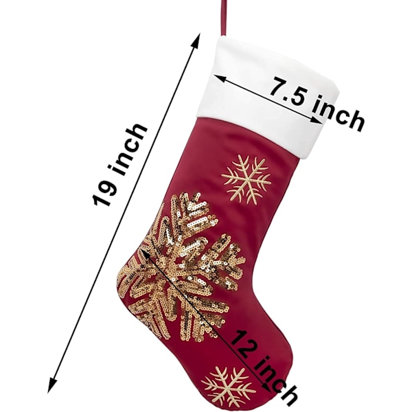 2-pack Julstrumpor Personliga Nikolausstiefel med Namn Julstrumpa för Fyllning Kamin Pailletter Bling Bling Stor Traditionell Niko