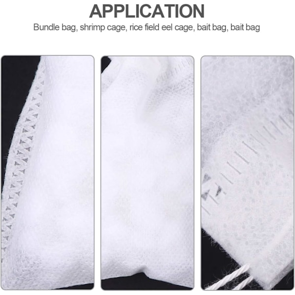 Fiskesnøre Bait Net Bag Set (10st) - Dragsnöre Bait Mesh Säck Container