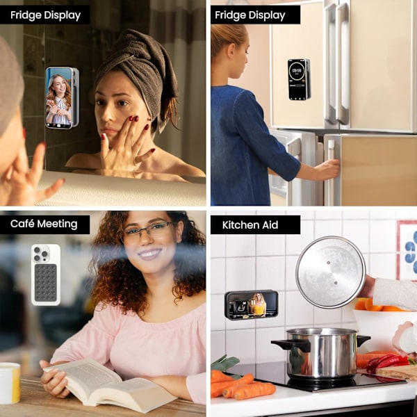 2-pack Sugpropp Mobilskal Fäste Dubbelsidig, Silikon Sticky Mobiltelefonstativ för iPhone och Android, Handsfree Starkt Grepp Hållare för Selfies och Video