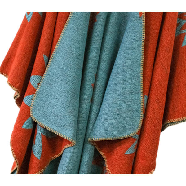 Färgblock Dam Schal Wrap Snygg Öppen Front Poncho Cape