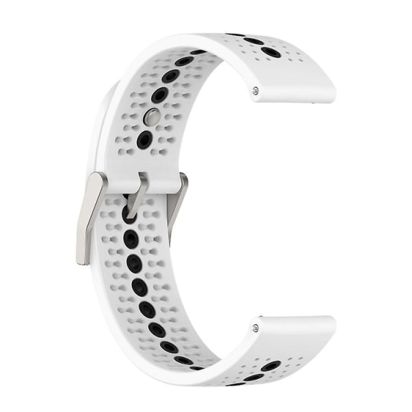 För Suunto 9 Peak Universal Färgglatt Hål Silikon Armband LCG White Black