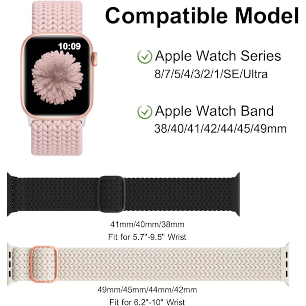 4-pak elastiske remmer som er kompatible med Apple Watch Band 38 mm