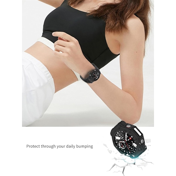 Skal för Amazfit T-Rex 3, TPU Skyddsskal, Lätt att Installera, Fallsäkert, Reptåligt, Skyddsskal för Amazfit T-Rex 3 Smartwatch (Svart+Vit) Bl