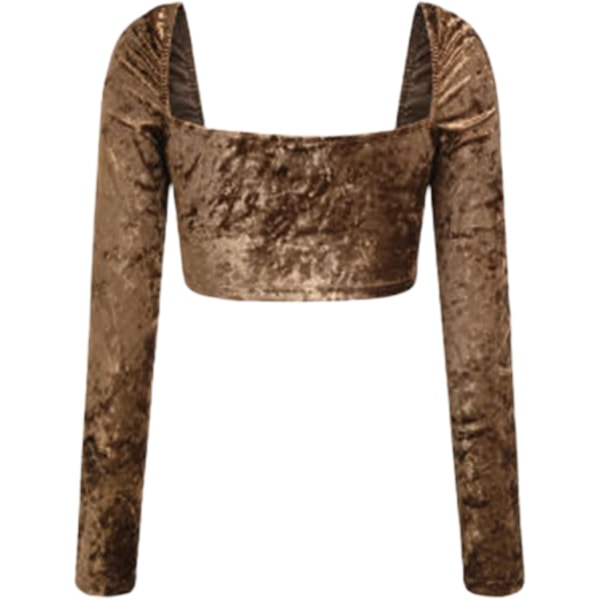 Kvinnors volang långärmad off shoulder tie up back crop top blus