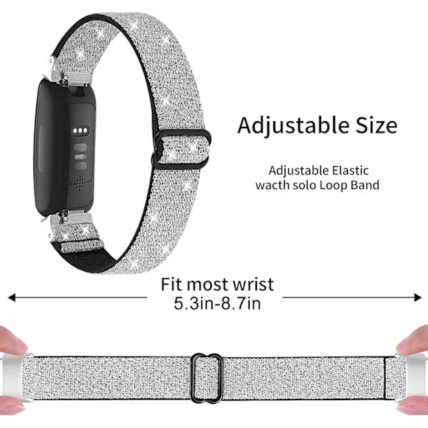 3-pack nylonband kompatibel med Fitbit Inspire 2, mjukt sportarmband