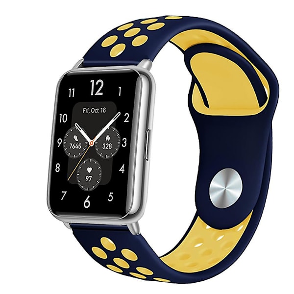 Silikonarmband för Huawei Watch Fit 2 Band Active Classic Smartwatch Tillbehör Correa Ersättningsband Huawei Watch Fit2 Armband black yellow