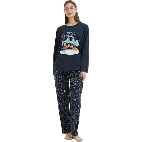 Julfamilj matchande pyjamas röda semester pjs set bomull nattkläder