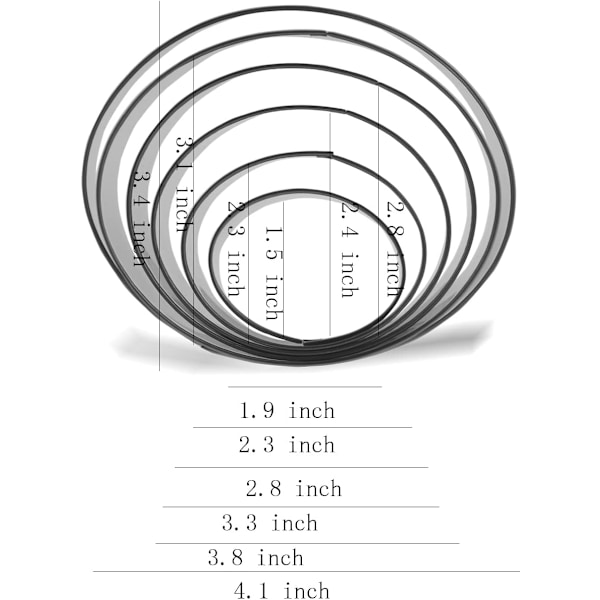 Oval set - rostfritt stål (6 delar)