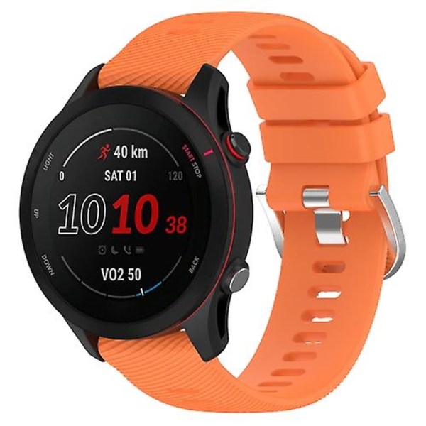 För Garmin Forerunner255s 18mm Cross Textured Silikon Armband JWS Orange