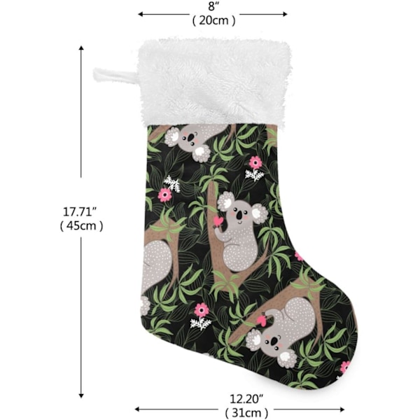 Julklapp, Personliga Julklappsstrumpor 2-pack Koala Skog Djur Söt Barnlig 45,7 cm Julstrumpor Hängande Ornament Eldstad för