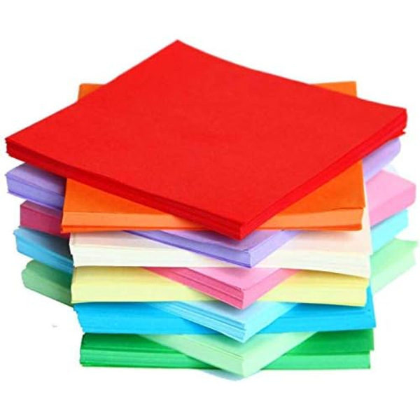 100 st Origamipapper för Barn, 6x6 tum, 20 Livfulla Färgade Vikpapper, Dubbelsidiga Origamifyrkanter