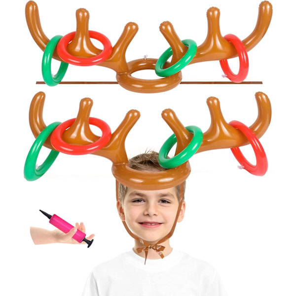 Oppblåsbart reinsdyrgevirkastespill for julefest