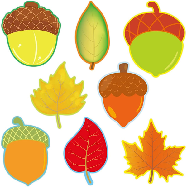 Fall Leaves Cutouts - Acorns Cut-Out Autumn Classroom Bulletin Board Decoration