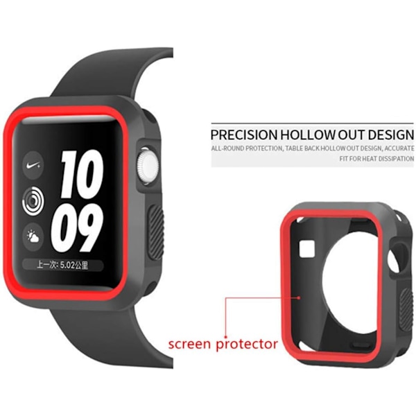 Kompatibel med Apple Watch SE Series 6 Series 5 Series 4 44mm 40mm Etui Silikone Bumper Modstandsdygtig Vandtæt Stødsikker Beskyttende til Ap