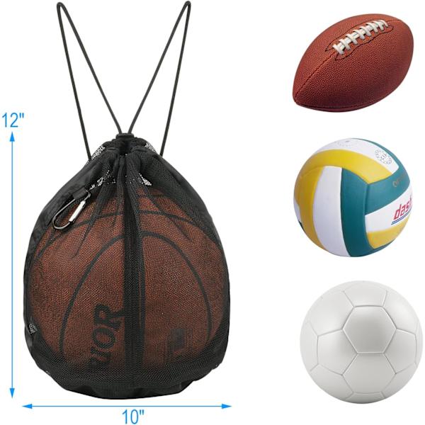 Enkel ballpose Mesh bærepose Sport spill ball oppbevaringspose Snøringsekk