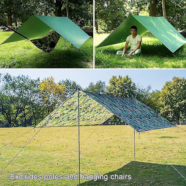 Camping Regn Tarp Regn Tarp Vandtæt Tarp Regn Flugtält Canvas Med Opbevaringspose Til Udendørs Camping Vandring, 230*210cm