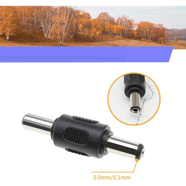 10-pak 5,5 mm X 2,1 mm han til han power