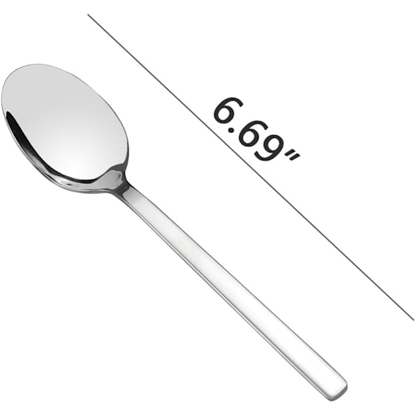 Rustfritt stål dessertskjeer sett, 12-delt, 6,69 tommer