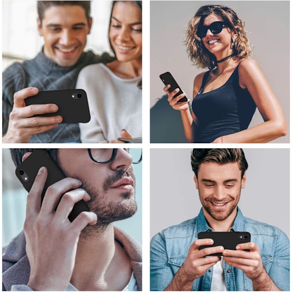 Designet for iPhone XR Deksel, Silikon Ultra Slim Støtsikkert Telefondeksel med [Mykt Anti-Ripe Mikrofiberfôr], 6.1 ih, Svart Svart
